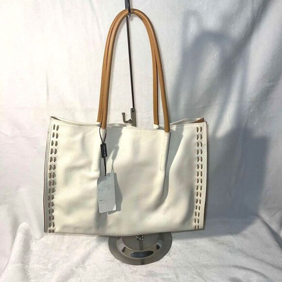 Del Conte Handbags - Del Conte Cream/Tan Tote with Small Pouch - NWT